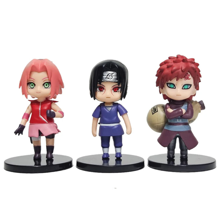 Hot 12pcs/set Anime Naruto Shippuden Hinata Sasuke Itachi Kakashi Gaara anime figure Q Version PVC Figures Toys Dolls Kid Gift